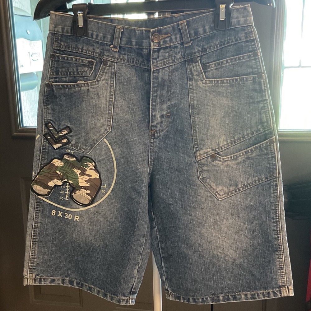 Vintage Cotler Air Dog Denim Shorts Mens 16 Graphics Binoculars Y2K Streetwear